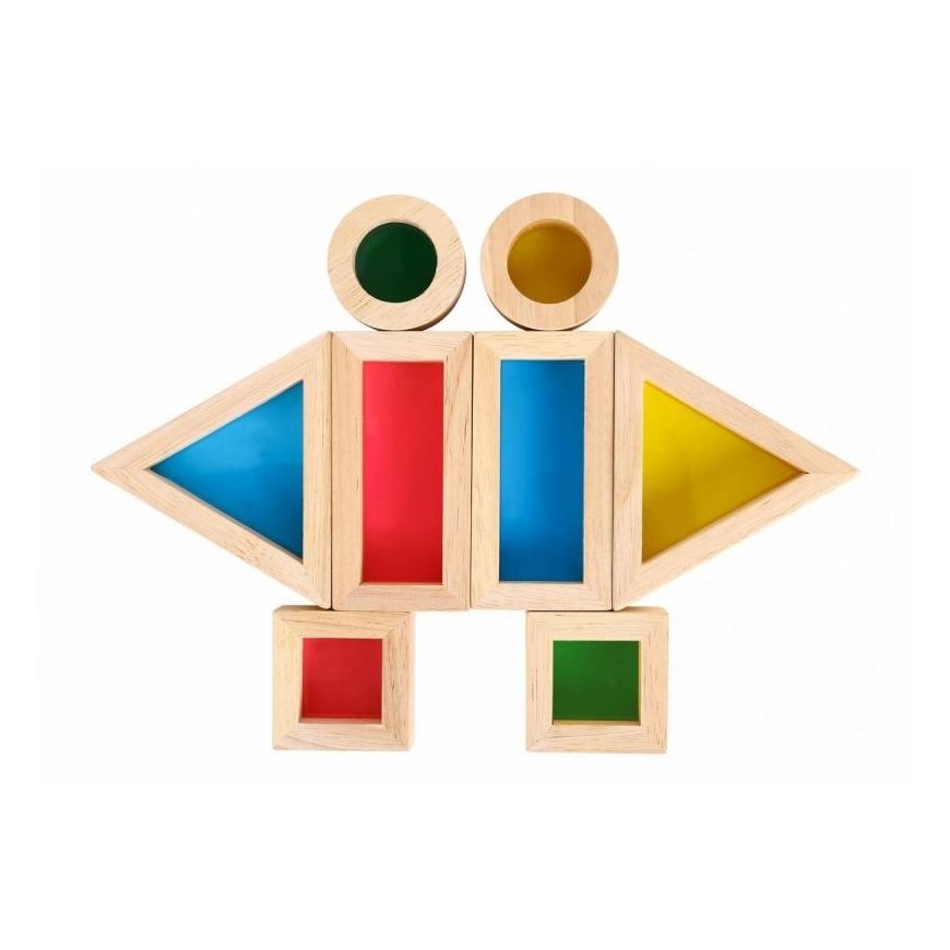 Tooky Toys TOOKY TOY Wooden Colored Set Mirror blocks 8 el. FSC – 4
