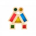 Tooky Toys TOOKY TOY Mediniai Spalvoti Rinkinys Veidrodiniai blokeliai 8 el. FSC