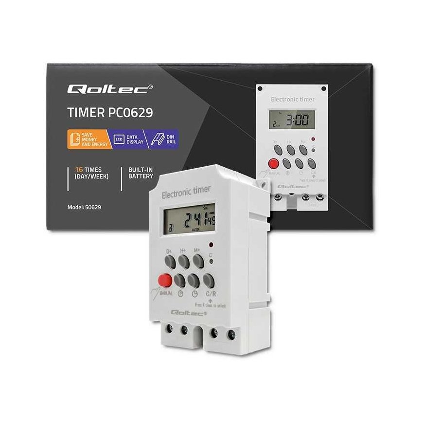 Qoltec Elektroninis laikmatis din rail pc0629 – 2