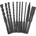 Drill Makita D-44971 SDS-PLUS Set (5.5x160mm 6x160mm 6.5x160mm 7x160mm 8x160mm 10x160mm 12x160mm 15x160mm chisel 160mm chisel 20