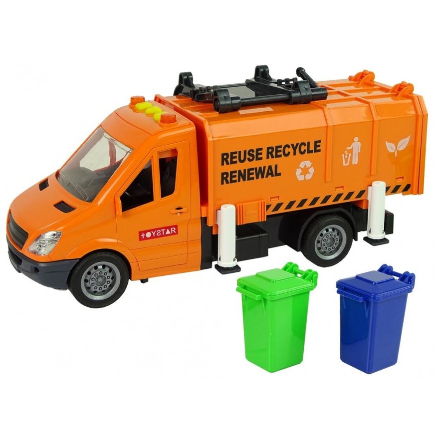 Lean Sport Lean Cars Garbage Truck with Friction Gear Sound Effects Orange – 3