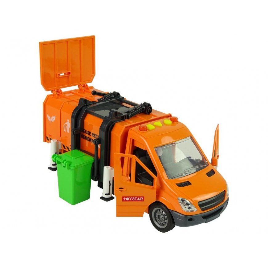 Lean Sport Lean Cars Garbage Truck with Friction Gear Sound Effects Orange – 4