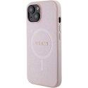 Case Guess GUHMP15SPSAHMCP iPhone 15 6.1" pink|pink hardcase Saffiano MagSafe Case Guess GUHMP15SPSAHMCP iPhone 15 6.1" pink|pink hardcase Saffiano MagSafe