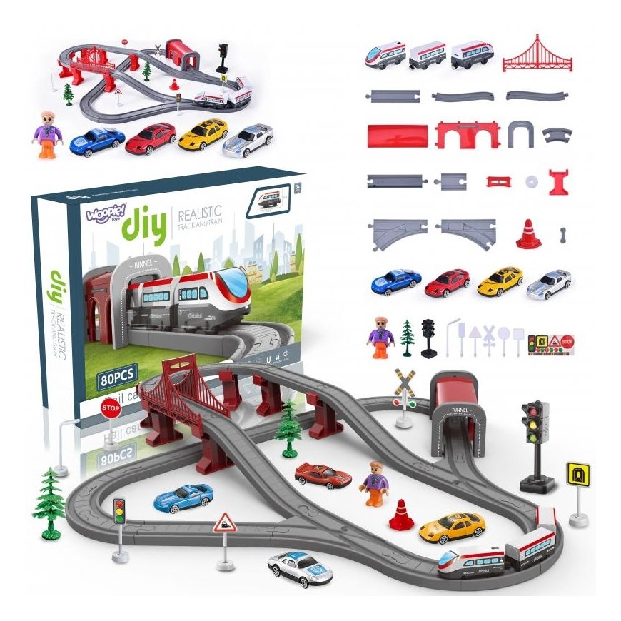 Žaislinis elektrinis traukinukais su vagonais Woopie – 5