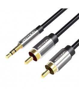 2xRCA cable (Cinch) jack to 3.5mm Vention BCFBJ 5m (black)