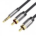 2xRCA cable (Cinch) jack to 3.5mm Vention BCFBJ 5m (black) 2xRCA cable (Cinch) jack to 3.5mm Vention BCFBJ 5m (black)