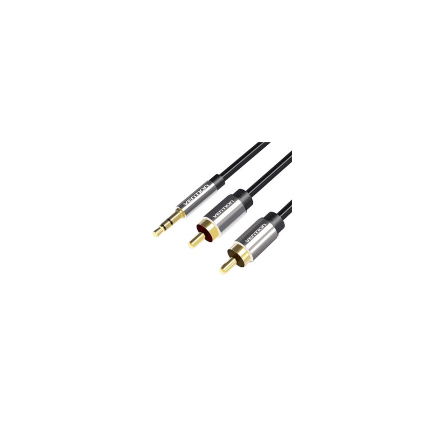 2xRCA cable (Cinch) jack to 3.5mm Vention BCFBJ 5m (black) – 2