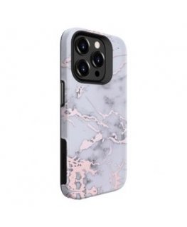 Evelatus Apple iPhone 15 Pro Armor case TPU+PC Customized Print Design Marble Silver