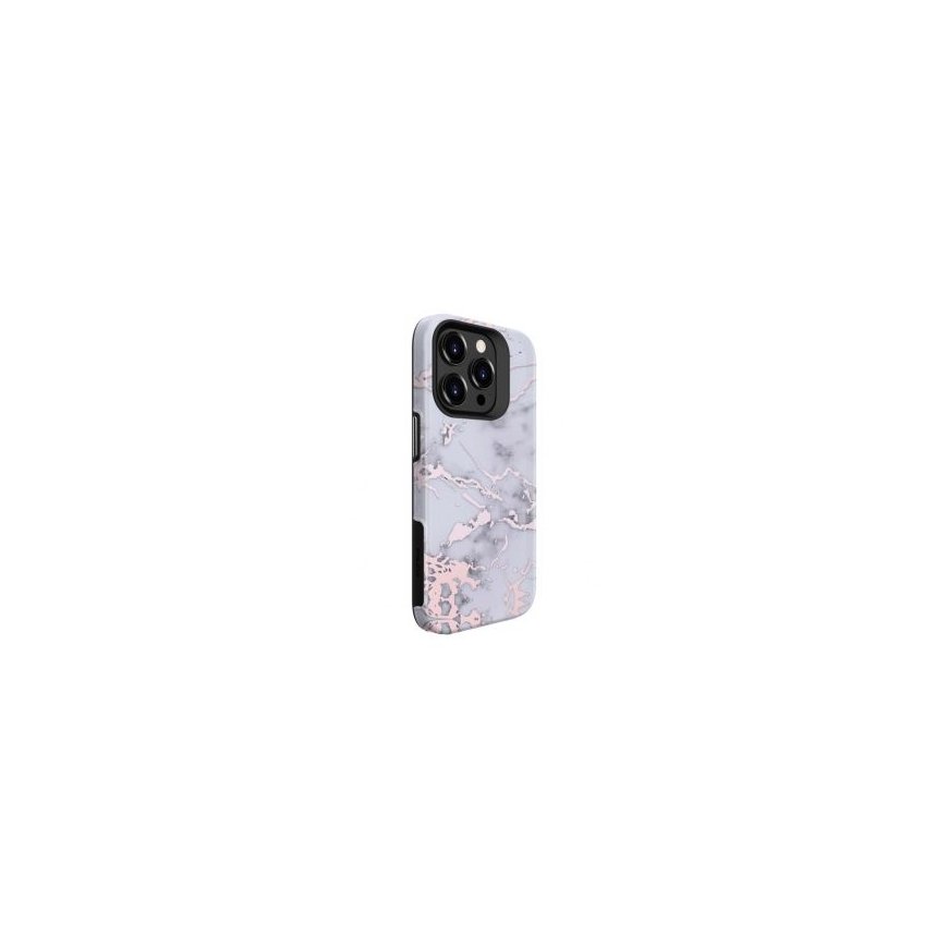 Evelatus Apple iPhone 15 Pro Armor case TPU+PC Customized Print Design Marble Silver