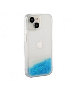 iLike Apple iPhone 13 Silicone Case Water Glitter Blue