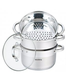Tvaika katls, tērauds, komplektā 4 gab Ø20cm, 3.1L, Klausberg. KB 7139
