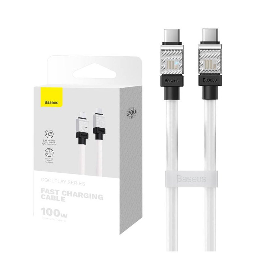 Cable USB-C to USB-C Baseus CoolPlay 100W 2m (white)