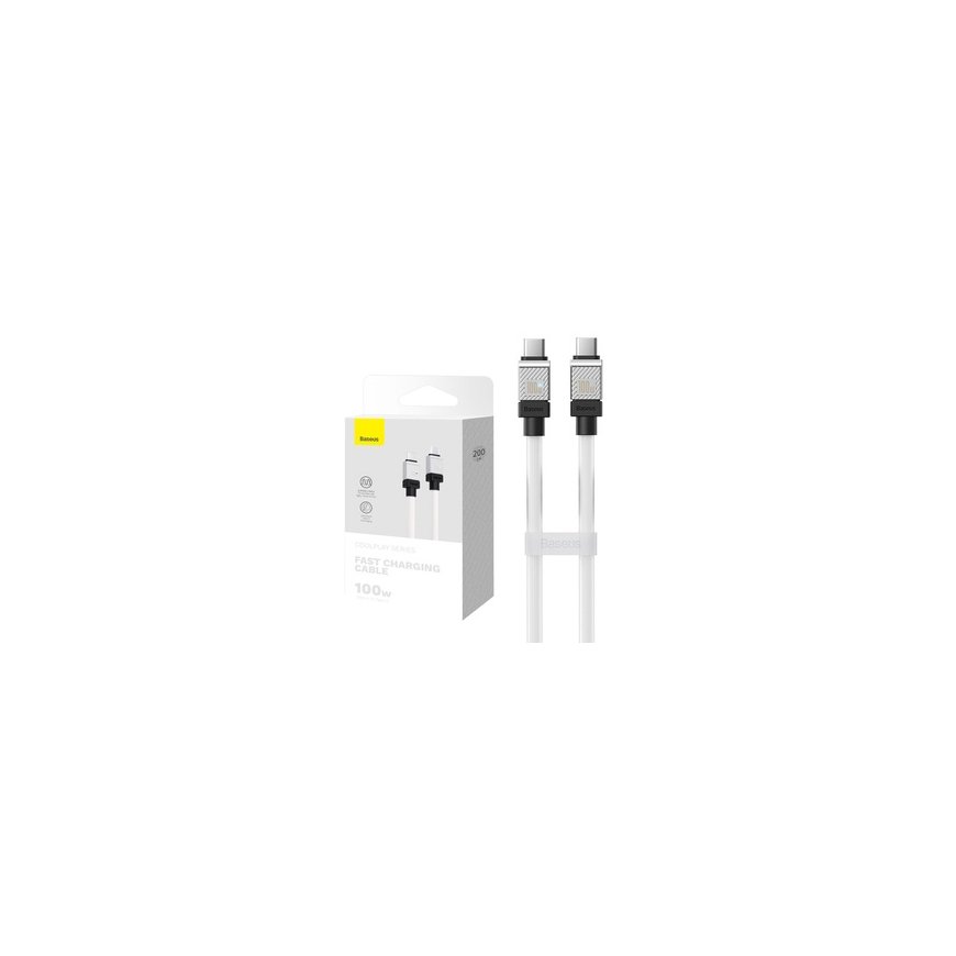 Cable USB-C to USB-C Baseus CoolPlay 100W 2m (white) – 2
