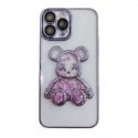 iLike Apple iPhone 15 Pro Max Silicone Case Print Desire Bear Purple