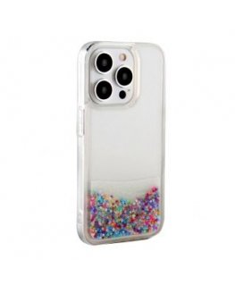 iLike Apple iPhone 15 Pro Silicone Case Water Glitter Rainbow