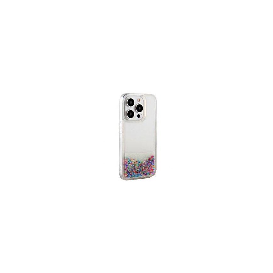 iLike Apple iPhone 15 Pro Silicone Case Water Glitter Rainbow