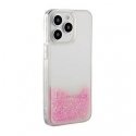 iLike Apple iPhone 15 Pro Max Silicone Case Water Glitter Pink