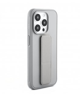 iLike Apple iPhone 15 Pro Silicone Case with stand Silver