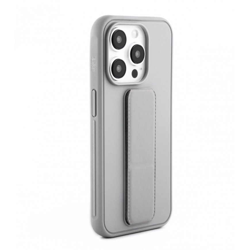 iLike Apple iPhone 15 Pro Silicone Case with stand Silver