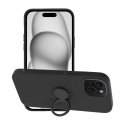 TakeMe Finger Ring Soft Silicone Back Case car holder magnet Apple iPhone 15 Pro Max Black