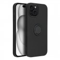 TakeMe Finger Ring Soft Silicone Back Case car holder magnet Apple iPhone 15 Pro Max Black