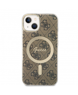 Guess 4G IML MagSafe suderinamas dėklas, skirtas iPhone 13 Brown