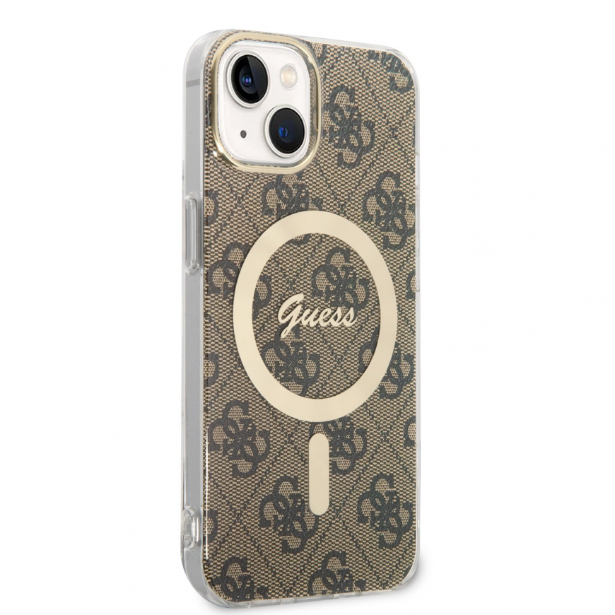 Guess 4G IML MagSafe Compatible Case for iPhone 13 Brown – 2