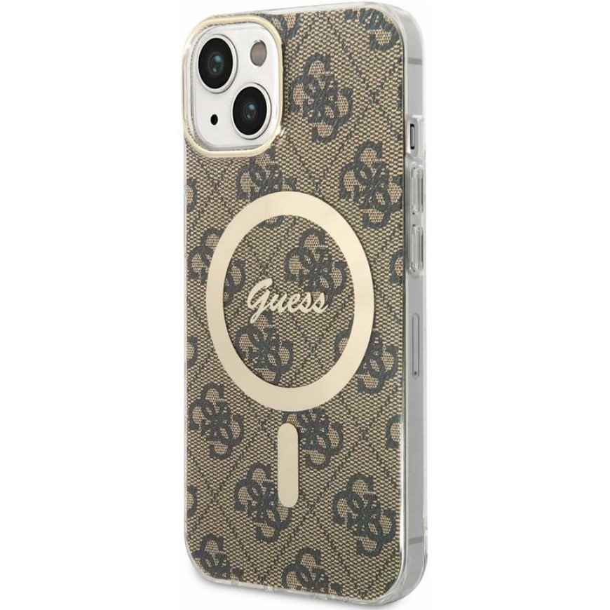Guess 4G IML MagSafe Compatible Case for iPhone 13 Brown – 5