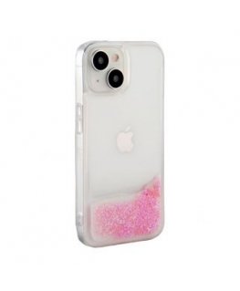 iLike Apple iPhone 15 Silicone Case Water Glitter Pink