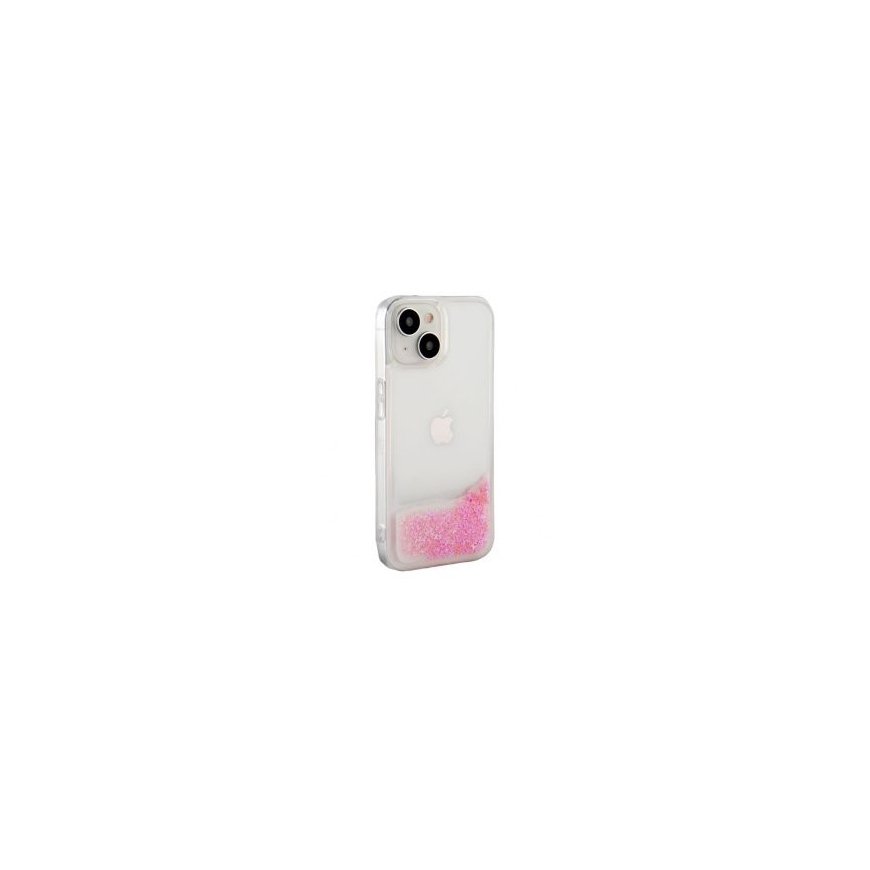 iLike Apple iPhone 15 Silicone Case Water Glitter Pink
