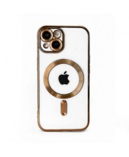 iLike Apple iPhone 15 Electroplate TPU Case with MagSafe Transparent Gold