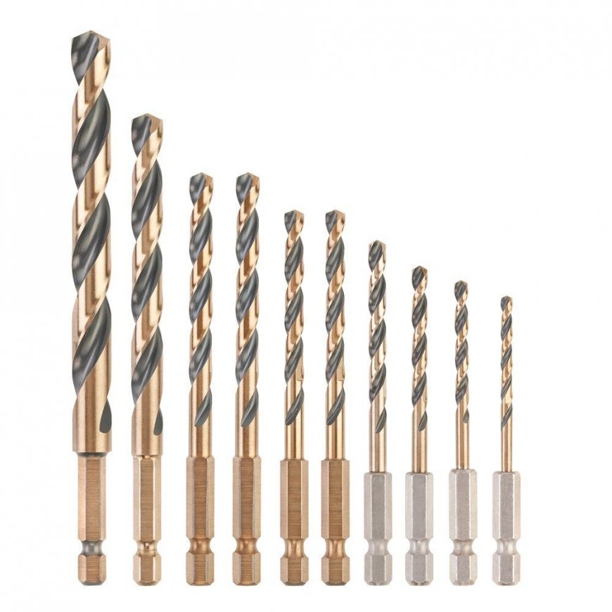 Grąžtas kompleksas 10 vnt. metaliniai grąžtai Juodas&Gold 1/4" laikiklis, DEWALT [DT20620-QZ] TOUGH CASE+
