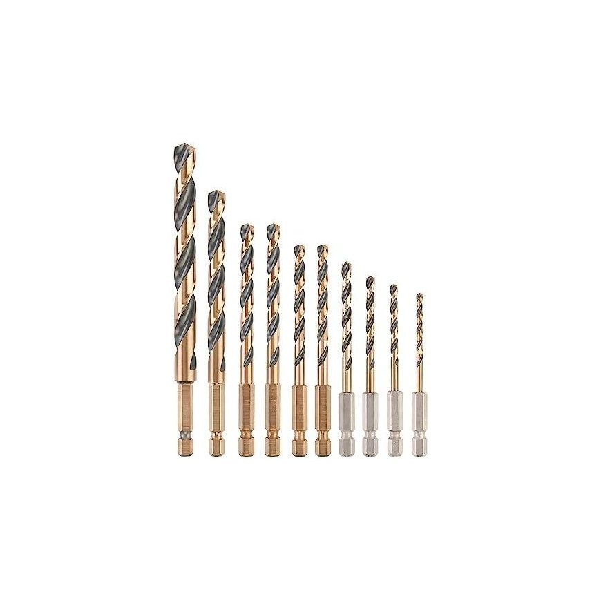 Grąžtas kompleksas 10 vnt. metaliniai grąžtai Juodas&Gold 1/4" laikiklis, DEWALT [DT20620-QZ] TOUGH CASE+ – 4