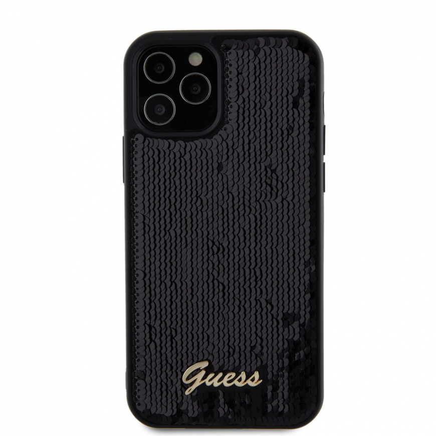 Case Guess Sequin Script Logo Case iPhone 12|12 Pro Black – 2