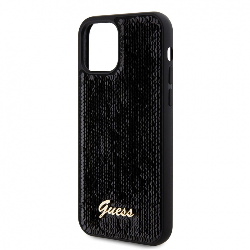 Case Guess Sequin Script Logo Case iPhone 12|12 Pro Black – 4