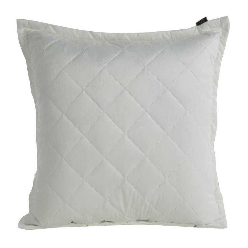 Eurofirany KRISTIN / 1 Soft glossy velvet pillowcase, hot press quilted geometric pattern, 60X60 cm, color: white – 5