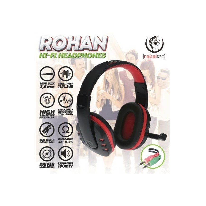 Rebeltec Ausinės stereo PC Rohan, su mikrofonu, 2x mini jack 3,5mm (in/out) – 2