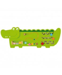 Multifunctional wooden hanging wall game - Crocodile Viga