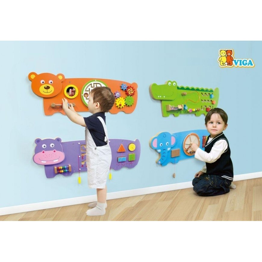 Multifunctional wooden hanging wall game - Crocodile Viga – 4