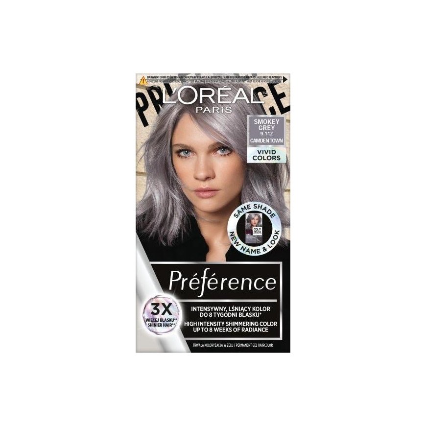 L'Oreal L'Oreal Paris L'OREAL_Preference Vivid Colors Hair dye 9.112 Smokey Gray