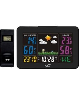 LTC Weather Station LTC Weather Station with Color Thermometer Hygrometer Display - Black Color