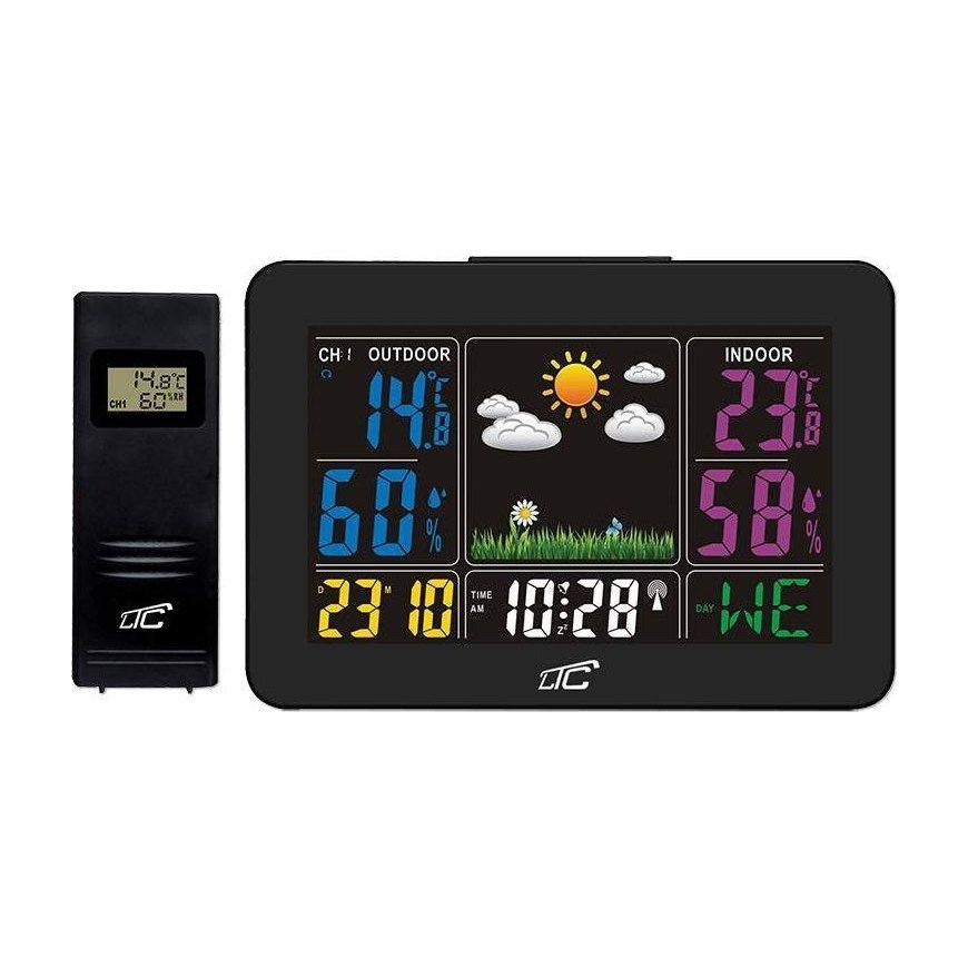 LTC Weather Station LTC Weather Station with Color Thermometer Hygrometer Display - Black Color