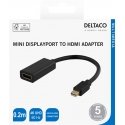 Deltaco 00110024 videokaabliadapter 0,2 m Mini DisplayPort HDMI Must