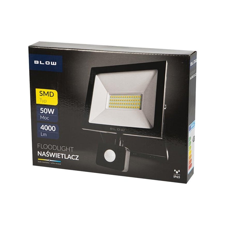 Blow LED prožektorius PIR SMD 50W – 5