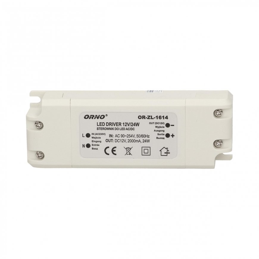 Orno Power supply LED 12VDC 24W, IP20 – 5