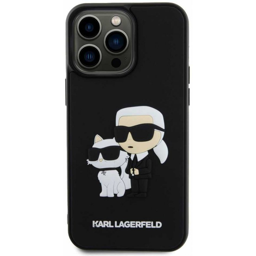 Dėklas Karl Lagerfeld 3D Rubber Karl and Choupette Case for iPhone 14 Pro Max Juodas – 2