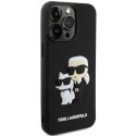 Case Karl Lagerfeld 3D Rubber Karl and Choupette Case for iPhone 14 Pro Max Black