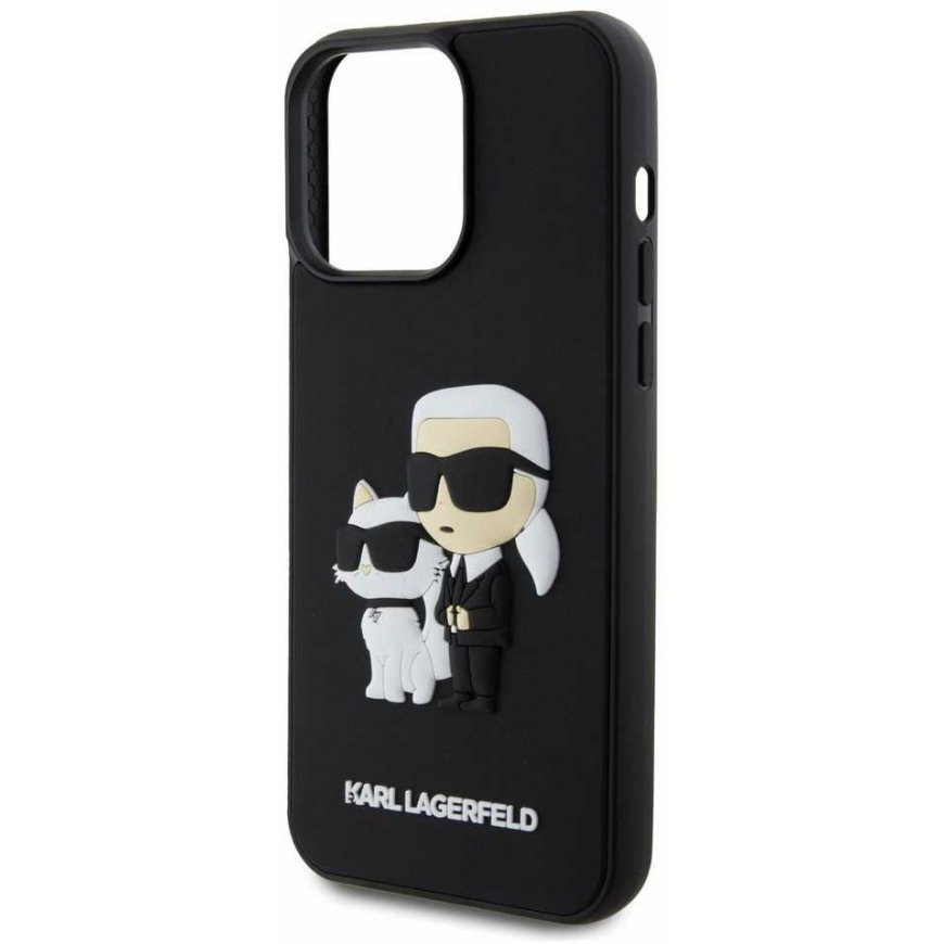 Dėklas Karl Lagerfeld 3D Rubber Karl and Choupette Case for iPhone 14 Pro Max Juodas – 4