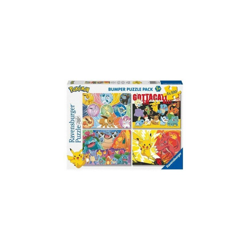 Dėlionė Ravensburger Puzzle 4x100 dalys Pokemon
