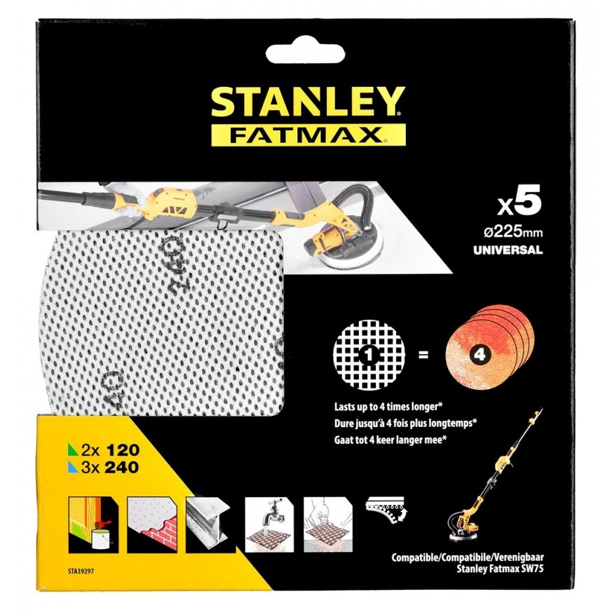 Sanding paper 2x120g/3x240g STANLEY STA39297P